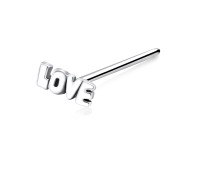 Love Shaped Silver Straight Nose Stud NSKA-325